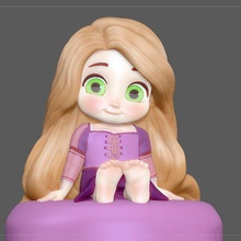 rapunzel bebé princesa disney personaje lindo 3d impresión modelo 3d print model - Mito3D