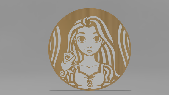 rapunzel coaster wall decoration table top medal decor tabletop resin inlay 3d print model - Mito3D