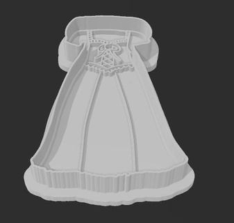 Raiponce robe coupeur biscuit joint 3d print model - Mito3D