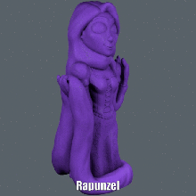 rapunzel fácil de impressão sem apoio a arte dos desenhos animados disney figura modelo escultura supportless tangled 3d print model - Mito3D