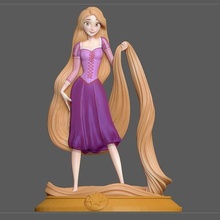 Rapunzel Princesa estátua Disney anime bonita menina 3d impressão modelo jasmim Aladim sexy Ariel pequeno sereia animação personagem 3d print model - Mito3D