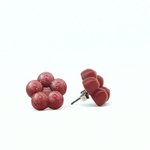 raspberries earrings jewelry raspberry black bee 3d print model - Mito3D