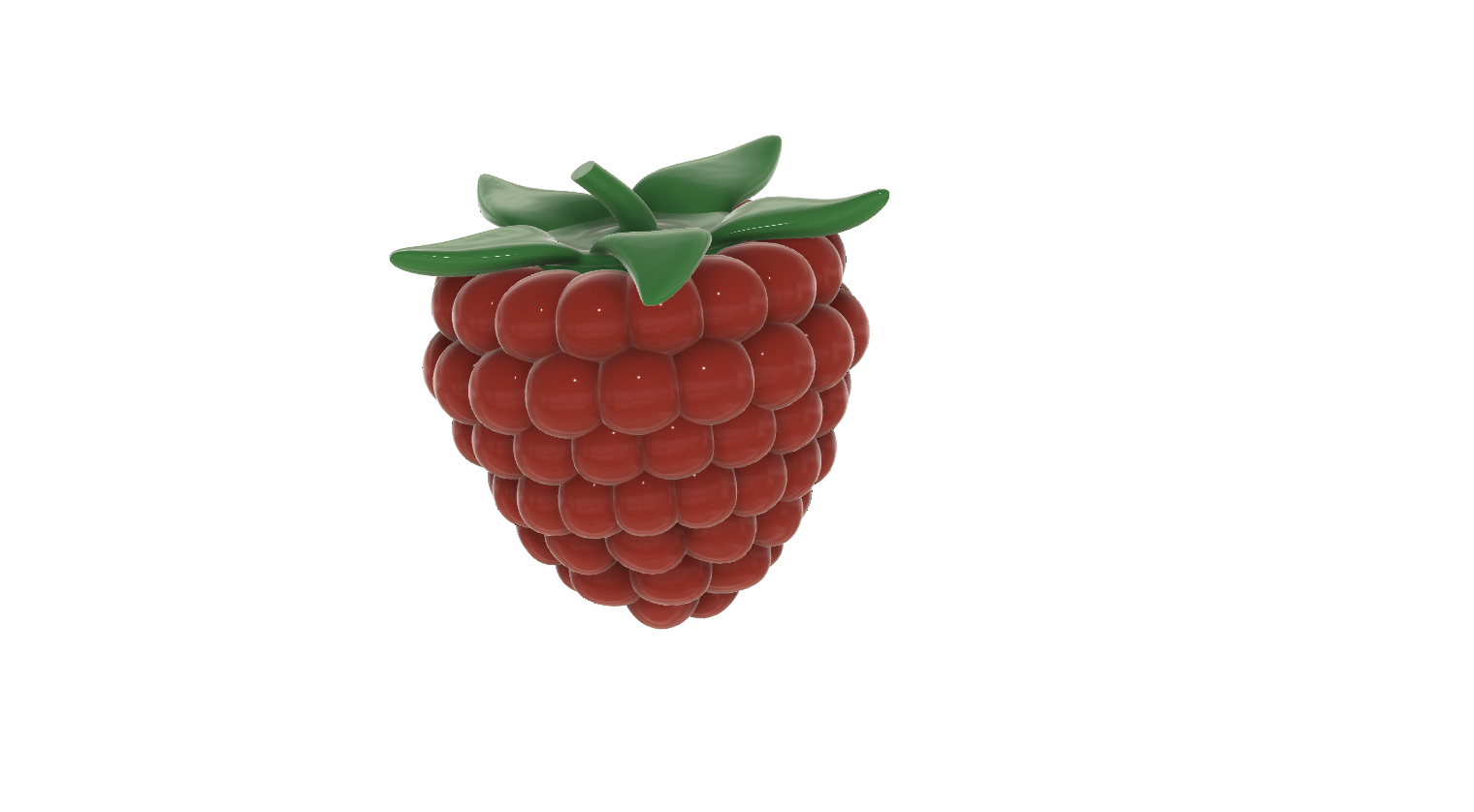 Himbeere 3 Varianten Gemüse Obst Beere Essen 3D print model - Mito3D