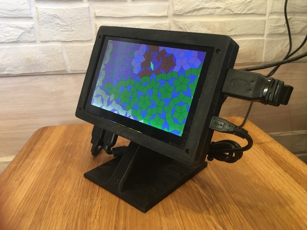 framboise pi 3 modèle b+ 5 pouce lcd écran combo Cas gaine électronique 3D print model - Mito3D