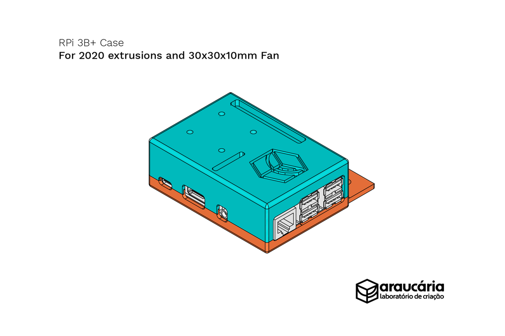 raspberry pi 3b case fan 2020 tab Gadget extrusion 30mm octoprint rpi gadget 3D print model - Mito3D