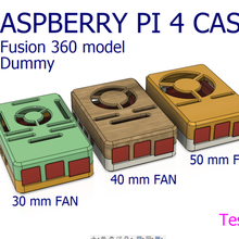 raspberry pi b 4 kasa fanı 30 mm 40 50 fusion 360 kukla gadget fusion360 füzyon ahududu pi4 raspberrypi durumda 3d print model - Mito3D