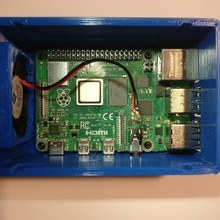 frambuesa pi 4 caso funda 4010 6015 ventilador 4b alojamiento rpi 3d print model - Mito3D