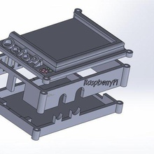 ahududu adafruit 28 tft pi aracı elektronik dokunmatik ekran kasa dava 3d print model - Mito3D