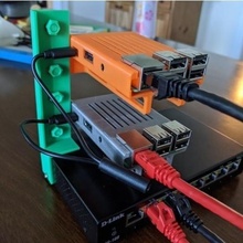 raspberry pi server rack style switch bracket ethernet sbc 3d print model - Mito3D