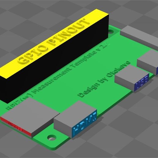 raspberry pi sizing template v22 3D print model - Mito3D