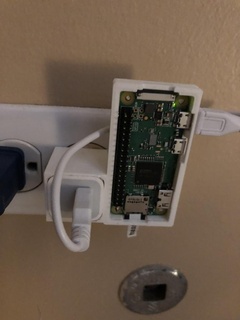 raspberry pi zero wall charger mount w rpi computer 3d print model - Mito3D