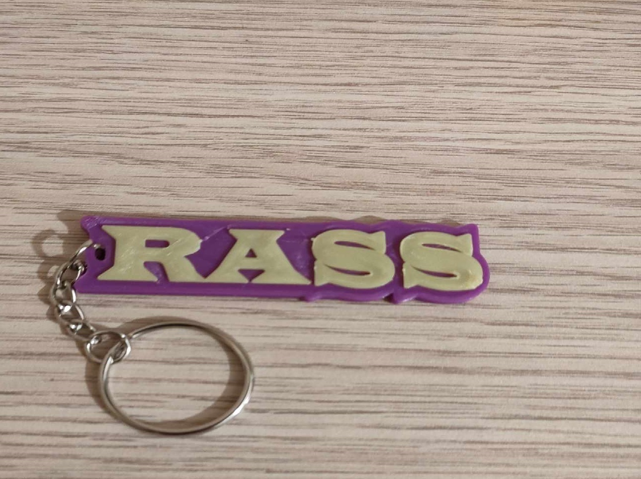 rass name key ring 3D print model - Mito3D