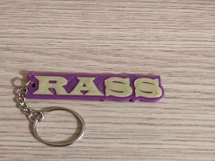 rass name key ring 3d print model - Mito3D