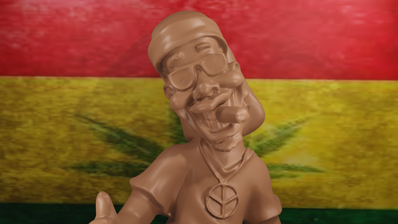rasta bob Marley cannabis Oui cool 3d print model - Mito3D