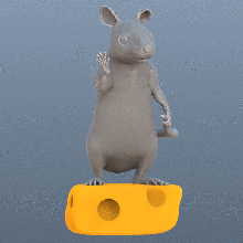 ratto animale domestico timido coda formaggio 3d print model - Mito3D