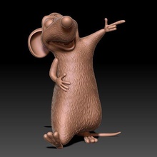 Ratte 3d Modell Maus Nagetier Mäuse Tier Rohre Charakter Ratatouille remy niedlich Statue Skulptur ztl stl zbrush Miniaturen Figuren 3d print model - Mito3D