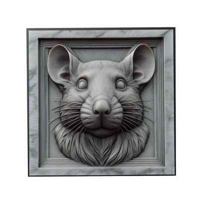 rat animal soulagement art animaux yeggi mito3d buste google pendentifs médaillon relief wall mur 3d print model - Mito3D