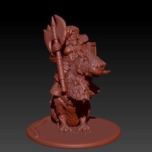 rat bear pig cavalry game dwarf warrior dnd d&d dungeons dragons axe shield plate armour platemail mini miniature toy model capybara hero fighter mount cavalier knight character 3d print model - Mito3D