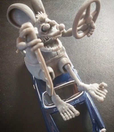 rat mouchard chauffeur 1 64 art chaud roues barre ed roth custon cultures ventilateur conduire 3d print model - Mito3D