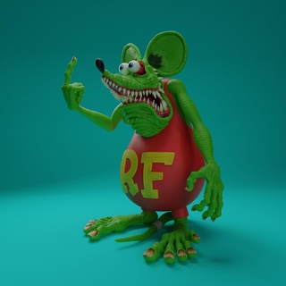 Ratte fink Spielzeug Karikatur Kunst Ventilator 3d print model - Mito3D