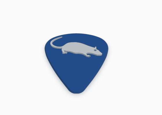 rat guitar pick bass electric acoustic instrument music rock classical pickcard band group collection card 3d print model - Mito3D