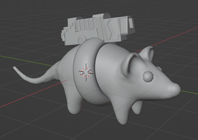 sıçan tabanca Sanat hayvan komik 3D print model - Mito3D