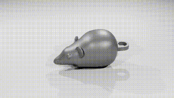 rat keychain lowpoly cute toy animate print place 3d print model - Mito3D