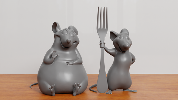 ratatouille 3d Yazdır model Remy Emile Disney karakter karikatür fantezi kurgusal yaratık sıçan tavşan minyatürler figürinler heykeller 3d print model - Mito3D