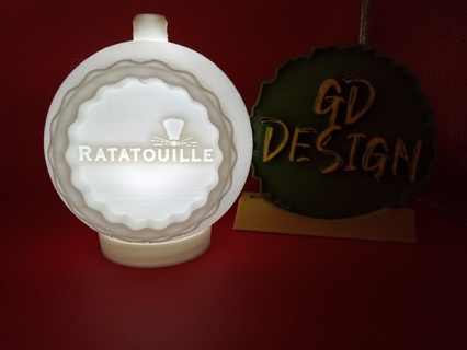 Ratatouille Disney Natal enfeite luz Chá leve lendo festa noturna escritório crianças arte decoração homem caverna galpão filme 3d print model - Mito3D