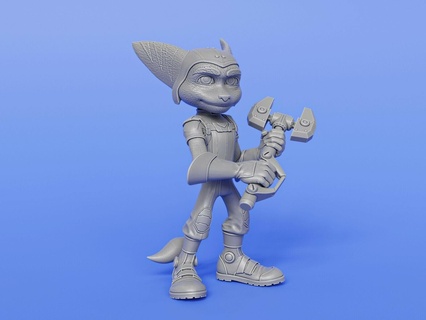 chave catraca clank fenda sony ps personagem herói vídeo jogos luta lombax mecânico montagem brinquedos fofa 3d print model - Mito3D