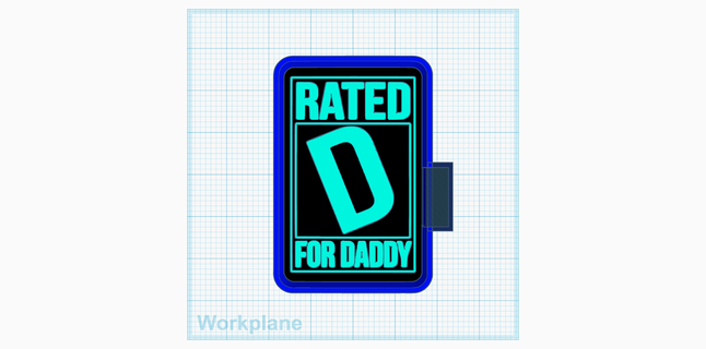 rated daddy Art rate d daddy freshie mold  3d print model - Mito3D