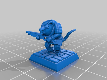 ratfolk skaven gunner pathfinder starfinder warhammer 40k chaos dd dnd miniature dungeons dragons rpg w40k fantasy 3d printing 3d print model - Mito3D