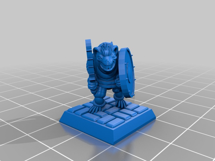 ratfolk skaven warrior chaos dd dnd dungeons dragons fighter miniature rat w40k warhammer wfb 3d printing 3d print model - Mito3D
