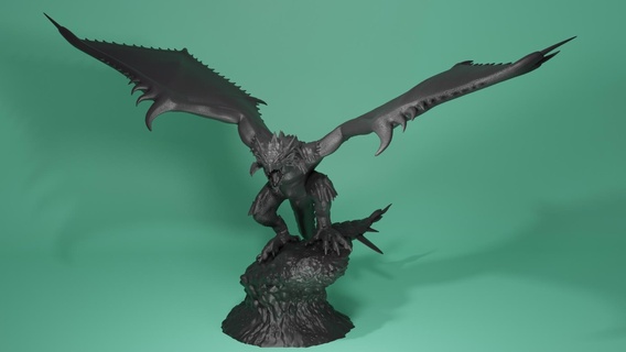 rathalos Art monster hunter video game ornament fan art 3d print model - Mito3D
