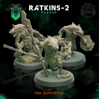 ratkins 2 Ejército Plaga guerrero dnd ratkin lanceros juego guerra mesa 3d print model - Mito3D
