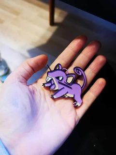 rattata keychain Jewelry pokemon purple pikachu anime japan japanese mouse rat keyring 3d print model - Mito3D