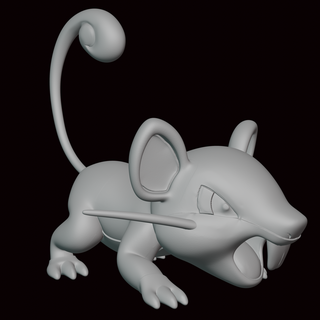 Rattata Pokémon Zahl Statue Videospiel Videospiele Miniatur Skulptur Fan Art Figur Kanto go 3d print model - Mito3D
