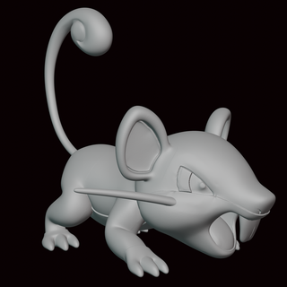 Rattata Pokémon figura estátua videogame videogames miniatura escultura Admirador arte estatueta kanto go 3d print model - Mito3D