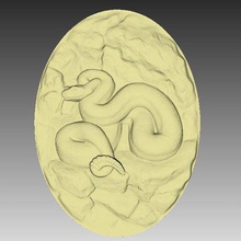 rattle snake art 3d print model - Mito3D