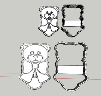 rattle teddy bear cute baby born cookie cutter embossed cake design decoration boy girl Various new 3d print model - Mito3D