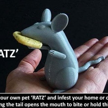 ratz game sharkz scary rodent rat print place present pest ornament office novelty novel moving mouse model kitchen joke hungry household home halloween gift funny fun food easy crocz creature cheese biting bite animals animal unique 3d print model - Mito3D