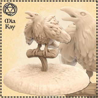raven action beast bird dragons dungeons fantasy game gaming mini rpg miniature tabletop dnd familiar 3d print model - Mito3D