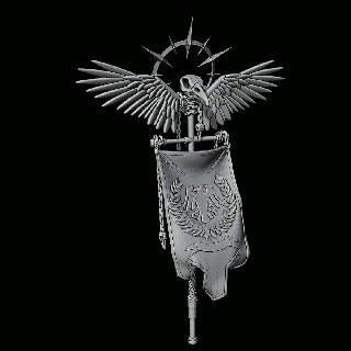 raven guard banner set flag empire space crow prime meat points accessories 40 k 3d print model - Mito3D