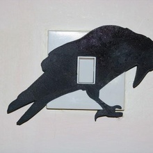 ışık anahtarı kapak raven ev benzersiz dekorasyon fikirler dekorasyonu yatak odası kreş çocuklar ire İngiltere lightswitch farklı geçin basit sanat hayvan doğa blackbird kuş 3d print model - Mito3D