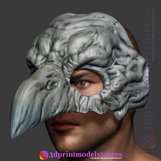 raven crâne masque de costume cosplay halloween casque outil médecin la peste visage tête os le sang d'un horreur fête d'halloween les héros marvel joker reven 3D print model - Mito3D