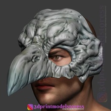raven skull mask costume cosplay halloween helmet tool plague doctor face head bone blood horror heroes marvel joker reven 3d print model - Mito3D