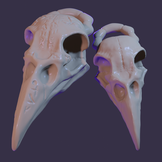 Raven caveiras brincos brinco gótico crânio animal joalheria 3d print model - Mito3D