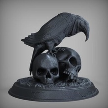 raven crânios arte 3d print model - Mito3D
