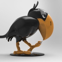 raven warner bros crow ave lively character mystery heating global feathers drawing classic 3d print model - Mito3D