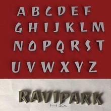 ravipark uppercase 3d letters stl file alphabet 3dletters 3dprint 3dmodel text font fonts words type language decorations gadget lettering 3dlettering sign hobby homemade fusion360 write 3d print model - Mito3D